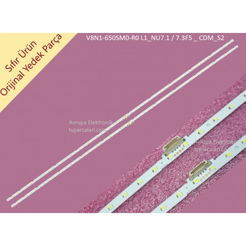 SAMSUNG UE65RU7440U Led bar, V8N1-650SM0-R0, BN96-45635A Tv ledleri